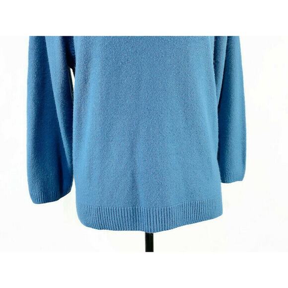 Parisian Works Pullover Top Women's Large Blue 3/4 Sleeves Crew Neck - Picture 6 of 9